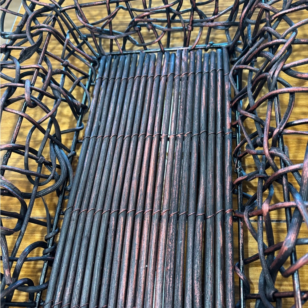 Wrought Iron Basket with Handles - Picture 2 of 2